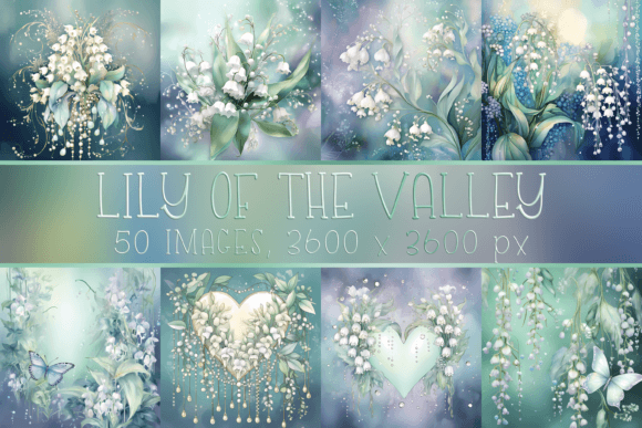 Watercolor Lily of the Valley Images Graphic Backgrounds By Color Studio