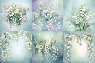 Watercolor Lily of the Valley Images Graphic Backgrounds By Color Studio 5