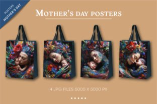 Colorful Posters of Mother and Child. Grafika Ilustracje AI Przez Keno Shop 4