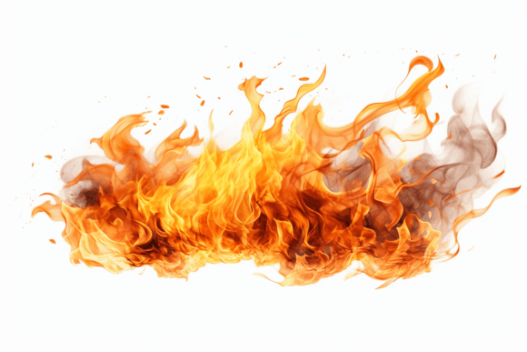Fire Flames on a White Background. Graphic Illustrations By saydurf