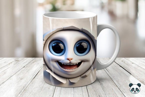 Funny Cat 3D Mug Wrap Sublimation Graphic Crafts By Pandastic