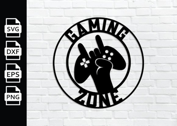 Gaming Zone Metal Sign, Laser Cut Files Graphic 3D SVG By MetalWallArt