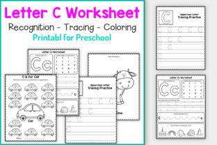 Letter C Worksheets: PreK & Kindergarten Graphic PreK By TheStudyKits 1