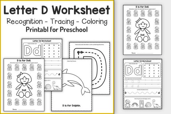 Letter D Worksheets for PreK & K Graphic PreK By TheStudyKits