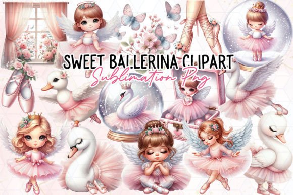 Sweet Ballerina Clipart PNG Graphics Graphic Illustrations By Little Lady Design