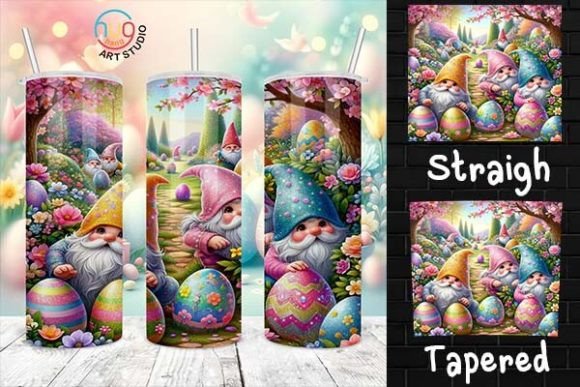 Cute Gnome Easter Egg Hunt 20oz Tumbler Graphic Tumbler Wraps By HugHang Art Studio