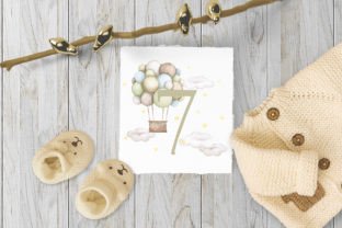 Baby Milestone Card Watercolor 7 Months Illustration Illustrations Imprimables Par Watercolor_by_Alyona 4