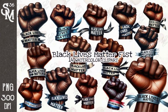 Black Lives Matter Fist Clipart PNG Graphic Illustrations By StevenMunoz56