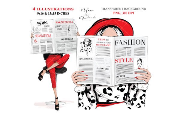 Fashion Illustration Fashion Clipart PNG Graphic Illustrations By MARIinPINK