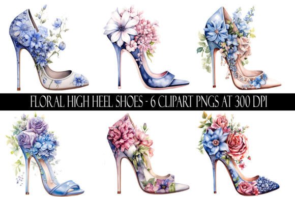 Floral High Heel Shoe Clipart Graphic Illustrations By Digital Paper Packs