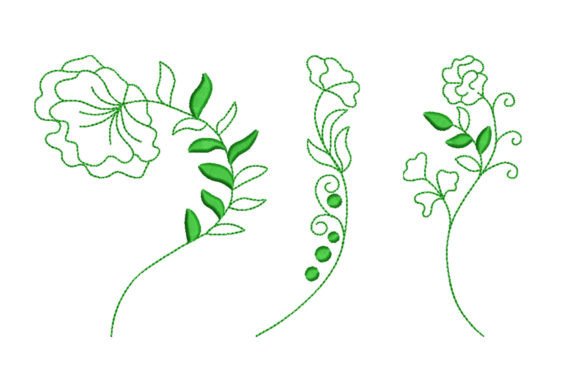Flowers Einzelne Blumen und Pflanzen Stickereidesign Von EmbDesign