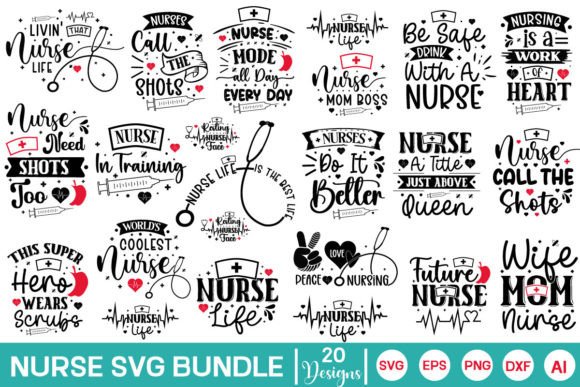 Nurse Quotes SVG Bundle, Nurse SVG Grafik Plotterdateien Von GraphicPicker