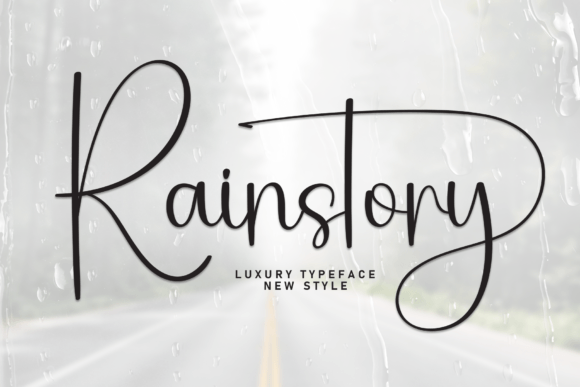 Rainstory Script & Handwritten Font By andikastudio