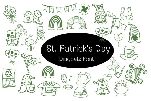 St. Patrick's Day Dingbats Font By Nun Sukhwan