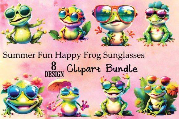 Summer Fun Happy Frog Sunglasses Graphic Graphic Templates By AM-Designer