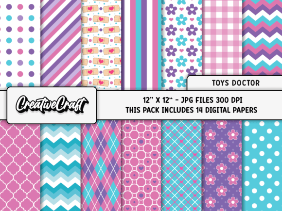 Toys Doctor Digital Papers Scrapbooking Graphic Backgrounds By CreativeCraft