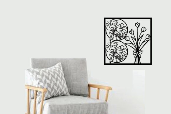 Flower Laser Cutting Metal Wall Art Graphic 3D Flowers By MetalArt