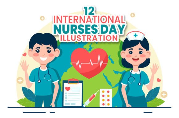 12 International Nurses Day Illustration Gráfico Ilustraciones Imprimibles Por denayunecf
