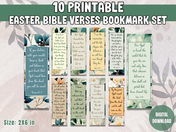 Easter Bible Verses Bookmark Set Gráfico Manualidades Por Sunshines and Rainbows