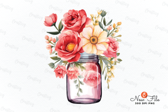 Flowers Bouquet Watercolor Clipart Set Graphic Illustrations By Crafticy