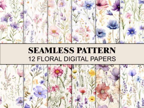 Flowers Seamless Pattern Flower Paper Graphic Patterns By Wildflower Publishing