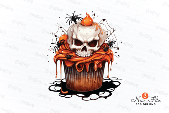 Halloween Cupcakes Sublimation Design Afbeelding Afdrukbare Illustraties Door Crafticy