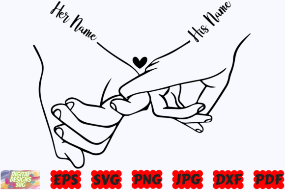 Holding Hands SVG | Couple Hands SVG Gráfico Manualidades Por DigitalDesignsSVGBundle