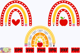 School Rainbow SVG | Rainbow SVG | PNG Gráfico Manualidades Por DigitalDesignsSVGBundle 1