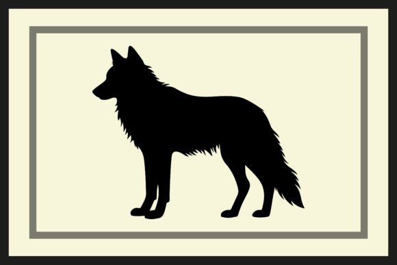 Silhouette Standing Wolf Vector Image Illustration Illustrations Imprimables Par N-paTTerN