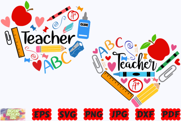 Teacher Heart SVG | Teacher SVG | Heart Graphic Crafts By DigitalDesignsSVGBundle