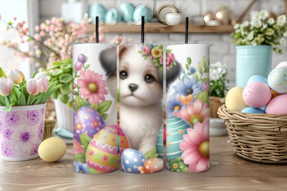 Watercolor Easter Dog Tumbler Wrap Graphic Crafts By CraftArtStudio