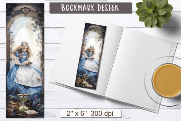 Alice in Wonderland | Girl with Books Bo Graphic Illustrations By Olga Boat Design