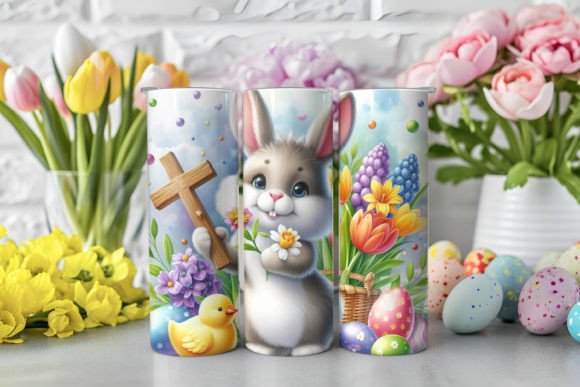 Easter Bunny Tumbler Wrap Graphic Crafts By RevolutionCraft