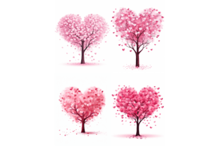 Light Pink Valentine Heart Tree Clipart Midjourney Prompts Illustration Illustrations Imprimables Par Milano Creative 2