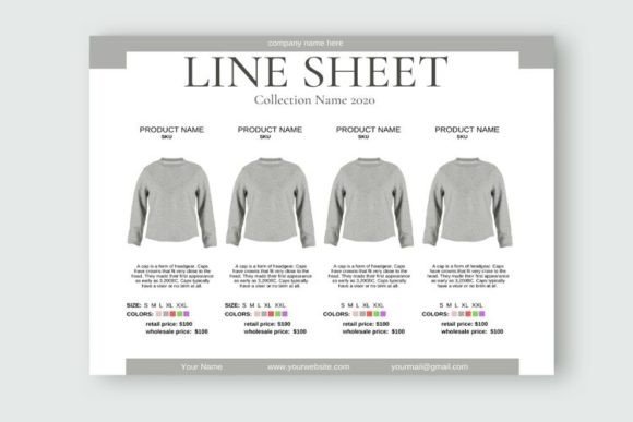 Line Sheet for Wholesale Graphic Print Templates By MariShop99