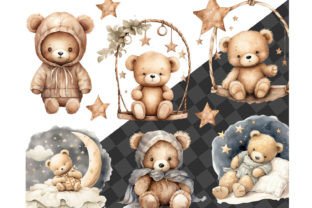 Nursery Teddy Bear Clipart,Boho Clipart Graphic Illustrations By UsisArt 8