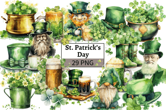 Saint Patrick's Day Clipart Bundle PNG Graphic Illustrations By MashMashStickers