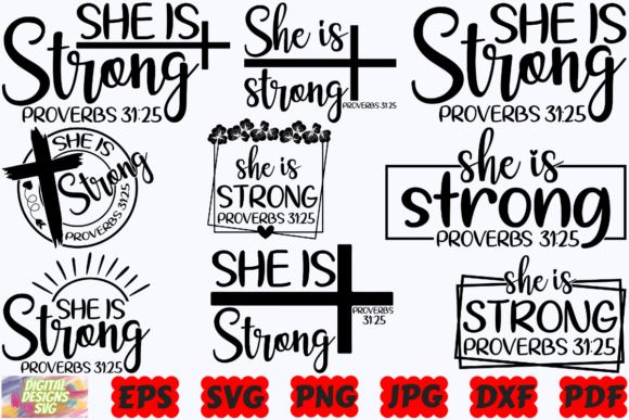 She is Strong SVG | Religious SVG |Jesus Graphic Crafts By DigitalDesignsSVGBundle