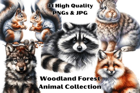 Woodland Forest Animals Clipart Graphic Illustrations By Emily Web Designer