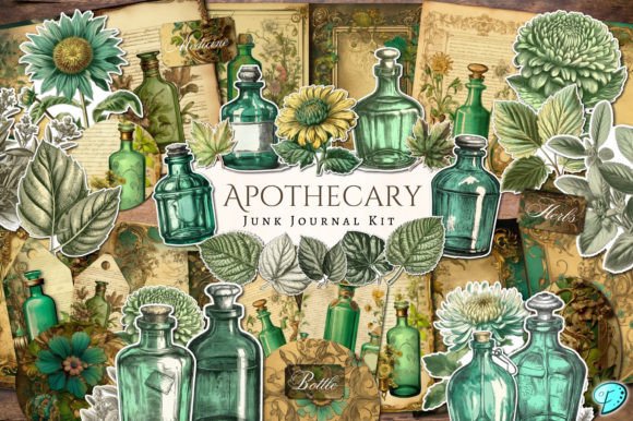 Apothecary Junk Journal Kit Graphic Objects By Emily Designs