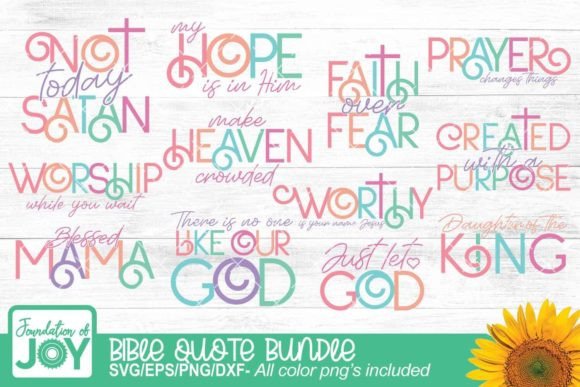Bible Quote Bundle, Sumblimation Bundle Graphic T-shirt Designs By Foundationofjoy