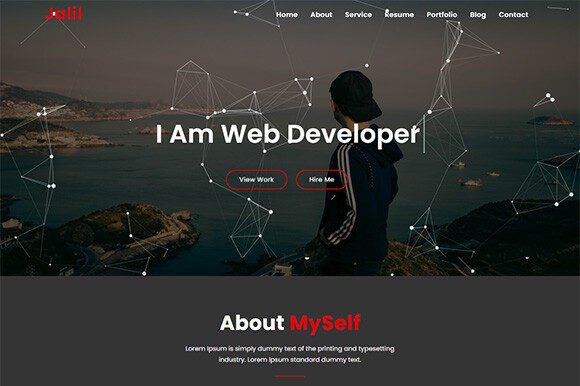 Jalil Personal Portfolio HTML5 Template Graphic Site Templates By Themeplaza