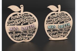 Laser Cut Best Teacher Apple Svg Files Grafik 3D SVG Von ThemeXDigital 5
