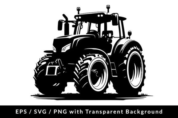 Modern Tractor Silhouette SVG EPS Graphic Illustrations By Formatoriginal