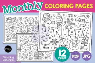 Monthly Coloring Pages Graphic 3rd grade By Emery Digital Studio 1