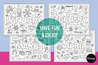 Monthly Coloring Pages Graphic 3rd grade By Emery Digital Studio 2