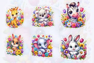 Spring Cute Animals Stickers Bundle Gráfico Ilustraciones Imprimibles Por Aspect_Studio 3