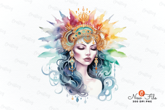 Ancient Goddess Watercolor Clipart Graphic Illustrations By Crafticy