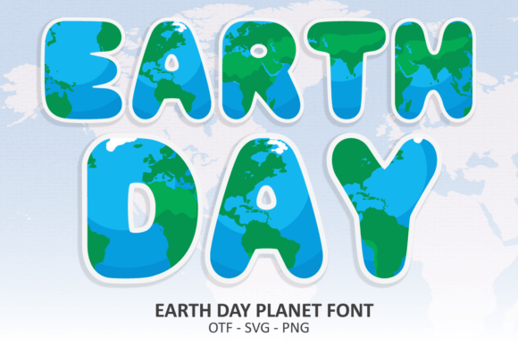 Earth Day Planet Fuentes de Colores Fuente Por Font Craft Studio
