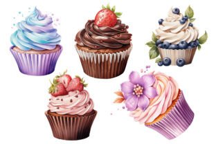 Set of Cupcakes Sublimation PNG Clipart Illustration Illustrations Imprimables Par TanyaPrintDesign 2
